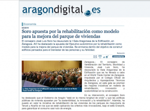 Lee más sobre el artículo Soro apuesta por la rehabilitación como modelo para la mejora del parque de viviendas